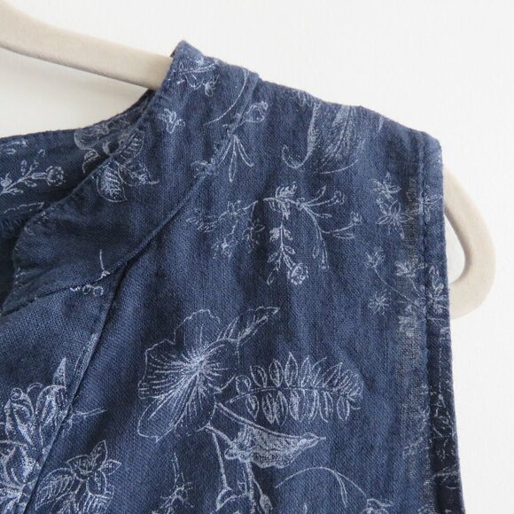 ROSEMARINE ITALY Linen Blend Tiered Floral Print Dress Lagenlook - Size M NWT - Picture 9 of 12